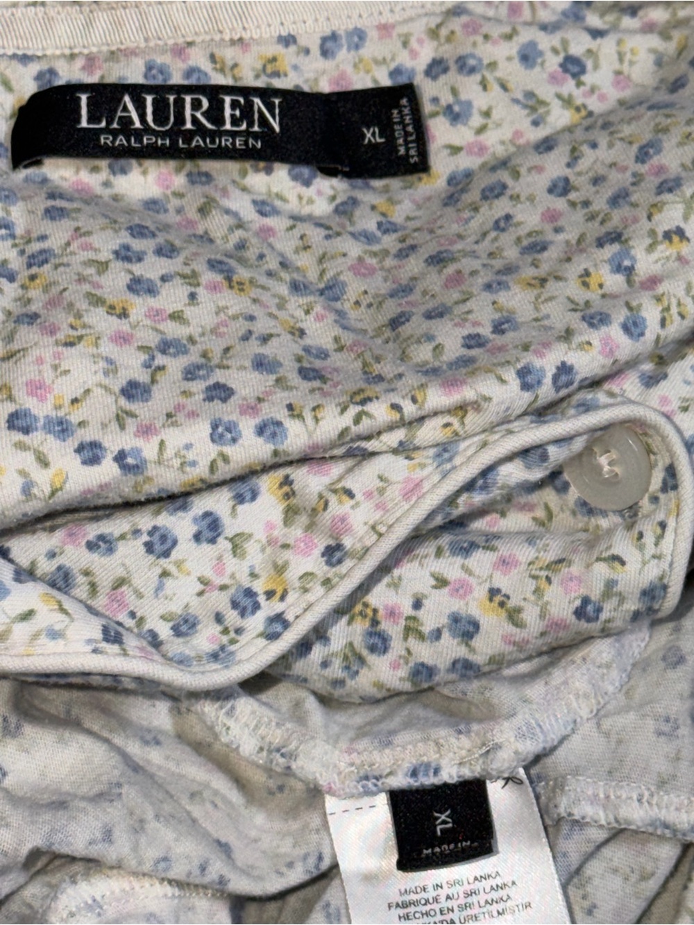Lauren Ralph Lauren Floral Pajama Set Top & Pant Cottagecore Preppy Sz XL - Picture 4 of 10